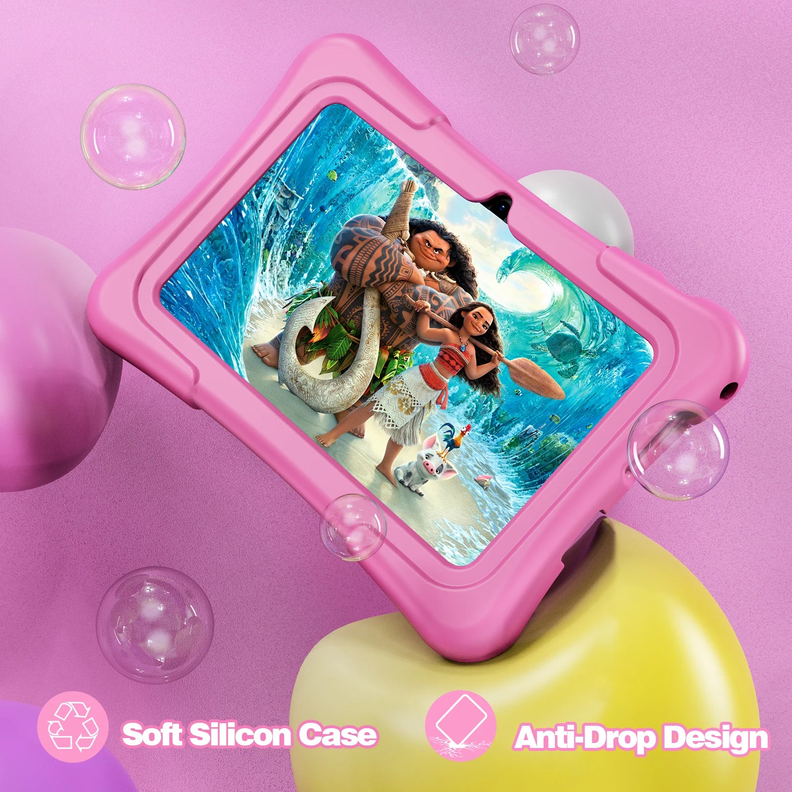 PRITOM Tablet for Kids 7 Inch Android 11 32 GB WiFi Bluetooth Dual Camera Educational Software Installed with Proof Case.