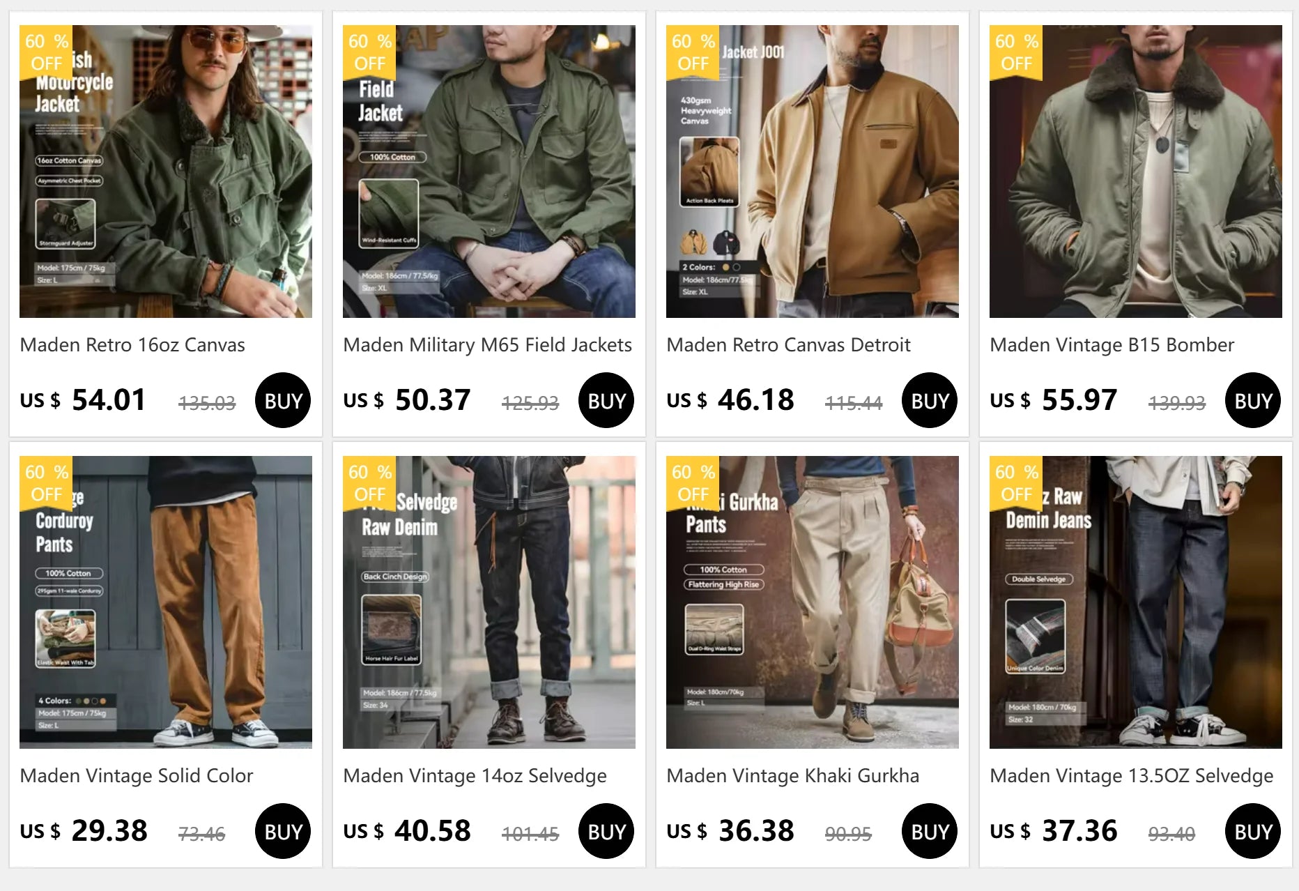 Maden New Vintage Heavyweight Knitted Crew-neck Sweater Brown Warm Pullover Men's Versatile Top for Autumn and Winter Knitwear.