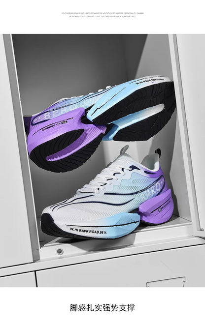 Men's Running Shoes Carbon Plate Racing Marathon Athletic Shoes Cushioned Comfortable Road Sneakers Teenage Training Shoes.