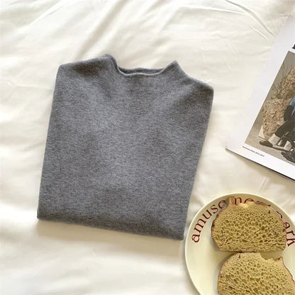 2025 Women Turtleneck Knitted Pullovers Solid Sweater Harajuku Korean Soft Warm Knitwear Autumn Winter Fashion Slim Jumpers Tops.