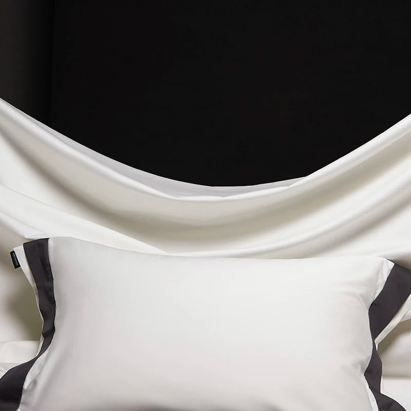 4Pcs Premium 1000TC Egyptian Cotton Solid Color Hotel Style Wide Edge Bedding Set Duvet Cover Bed Sheet/Fitted Sheet Pillowcases.