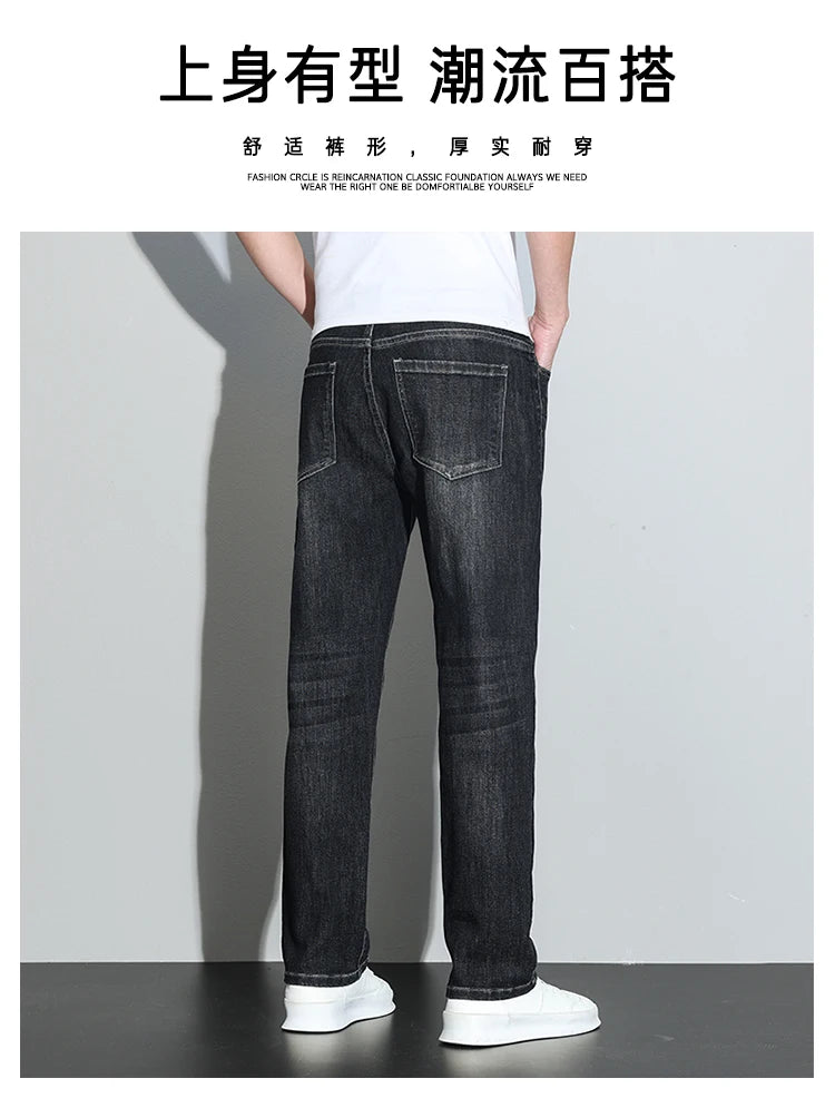 190 cm 200 cm hohe Jeans für Herren, gerade, normale Passform, Denim-Hose, männlich, Teeneeger, Stretch, extra lang, Länge 110, 115 cm, 120 cm, verlängert.