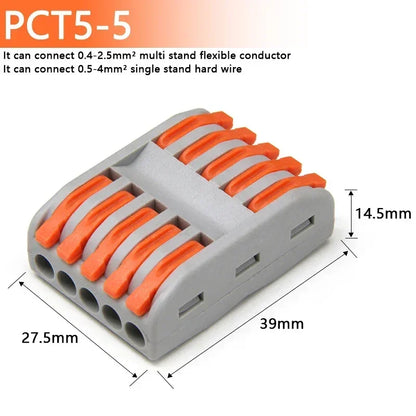 1~100pcs Quick Wire Connectors Universal Compact Splicing Wiring Cable Connection 0.08-4.0mm2 Push-in Conductor Terminal.