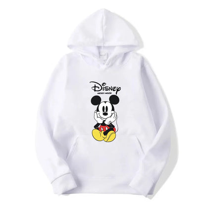 Disney Mickey Mouse Cartoon Cute Loose Hooded Hooded Hoodie Girl's Friend Couple Dress Casual Fashion Versatile Hoodie Top Coat.
