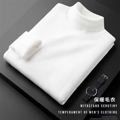 Turtleneck sweater men plus cashmere warm autumn and winter with boys men's black winter sweater base.