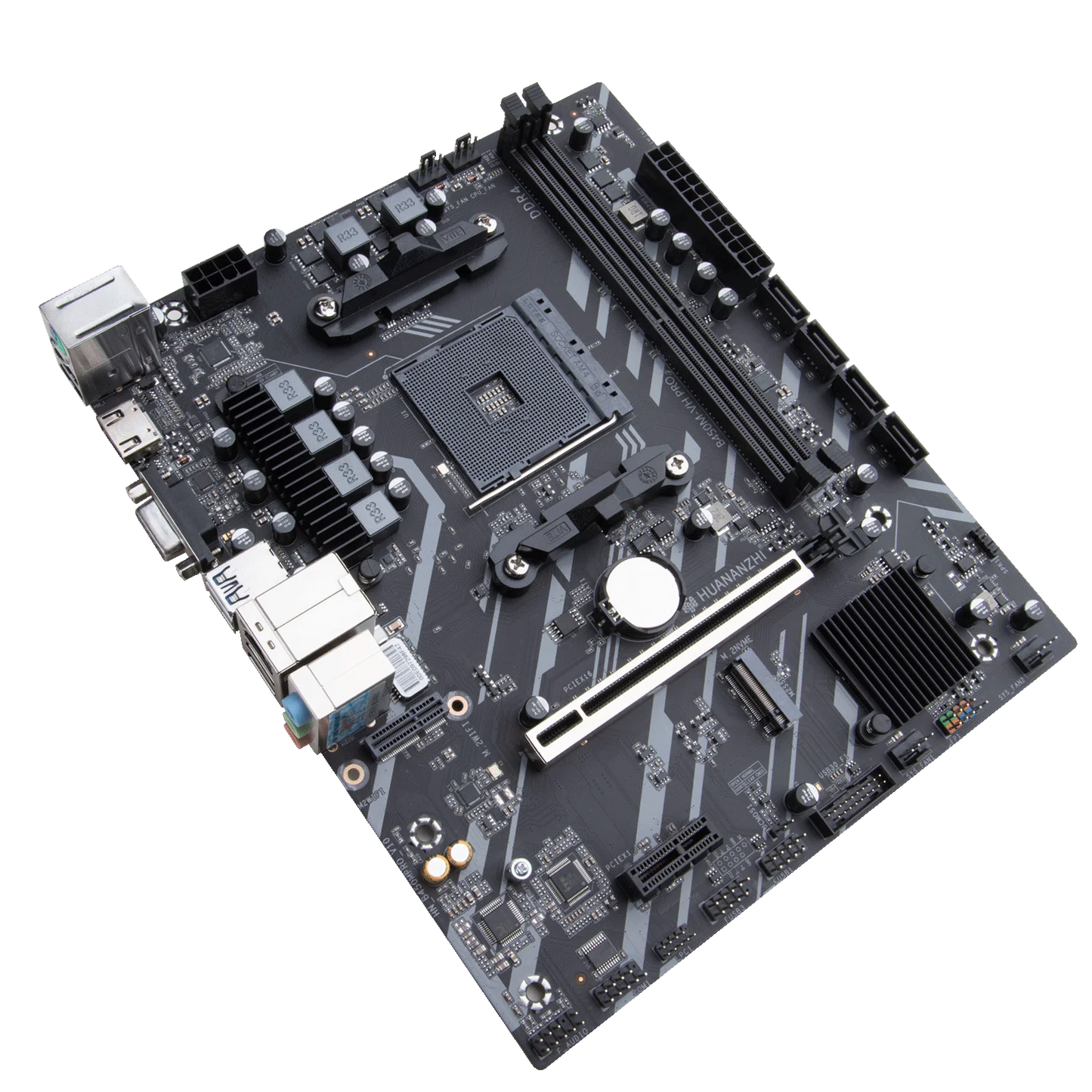 HUANANZHI AMD B450M VH PRO Gaming Motherboard USB3.0 M.2 Nvme Sata3 Supports Ryzen 5500 5600 5600G CPU.