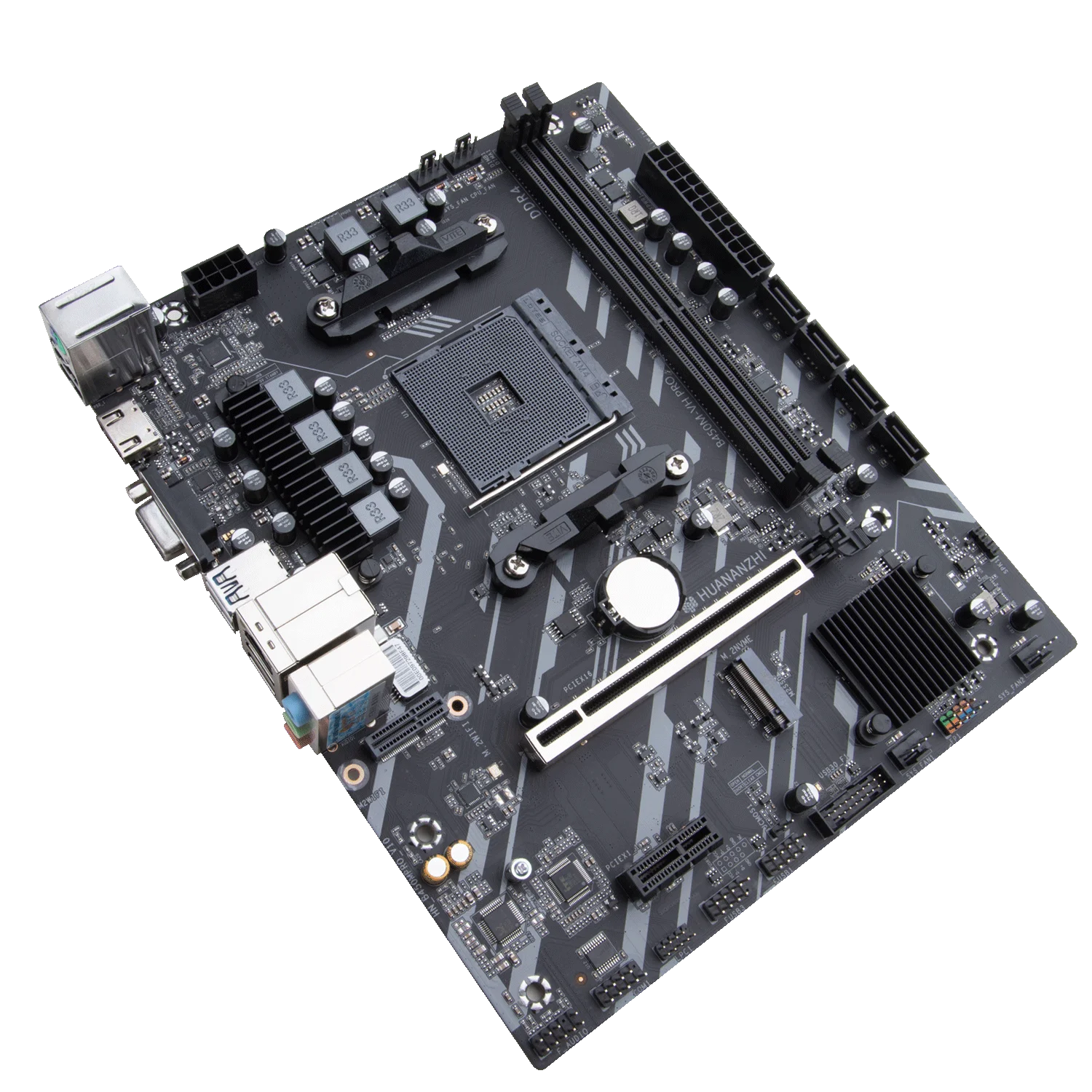 HUANANZHI AMD B450M VH PRO Gaming Motherboard USB3.0 M.2 Nvme Sata3 Supports Ryzen 5500 5600 5600G CPU.