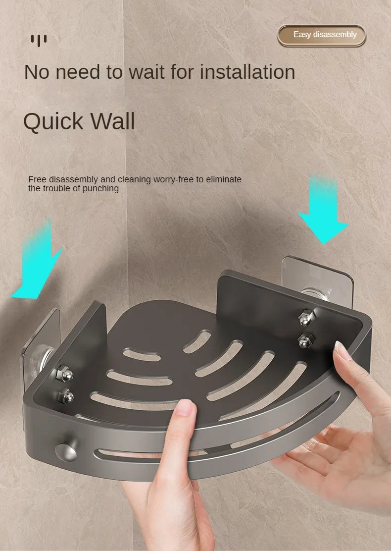 2PCS Badezimmer Regale Küche Lagerung Organizer Kunststoff Shampoo Rack Dusche Regal Bad Zubehör Kein Bohrer Regal