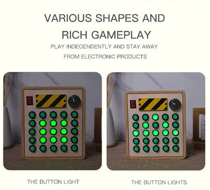 Montessori Busy Board Sensory Toys Wooden With LED Light Switch Control Board Travel Activities Children Games For 2-4 Years Old