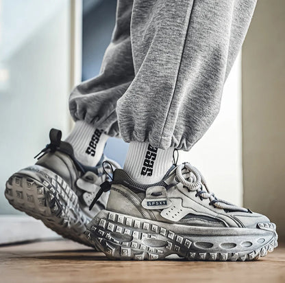 New Summer Outdoor Men's Casual Thick Bottom Sneaker Shoes for Men Sports Breathable Mans Popular Loafers Model Male Sneakers.