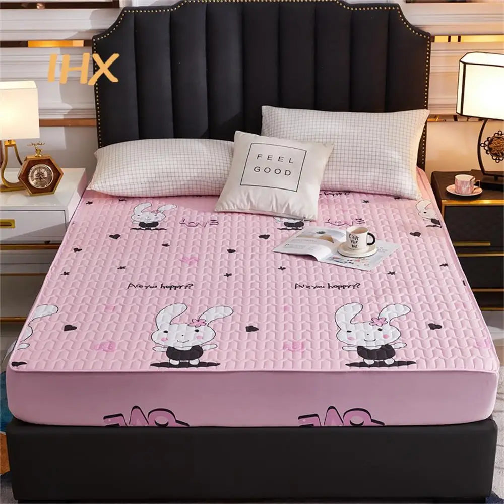 Waterproof Thicken Mattress Cover Quilted Latex Mat Bed Covers Pad Skin-Friendly Fitted Sheet Protector Bedspread150/160/180x200