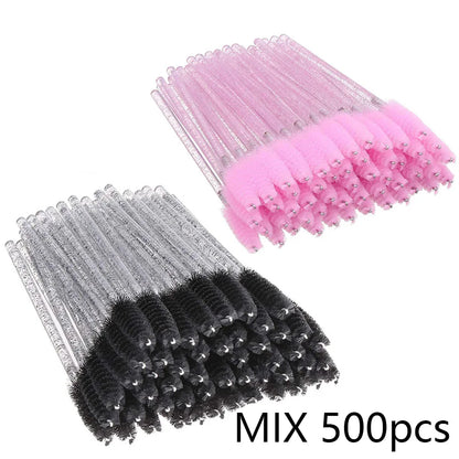500/1000PCS Eyelashes Brushes Set Wholesaler Disposable Lash Mascara Brush Lashes Extension Eyebrow Wands Applicator Makeup Tool.