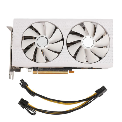 GPU Graphics Card 4K Ultra HD 8GB GDDR5 256bit Dual Fan and Copper Pipe Cooling RX470 Quiet Gaming Graphics Card for Computer.