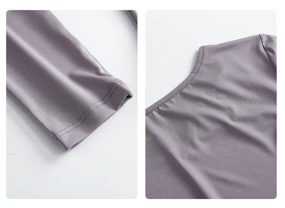 DRUR Autumn Yoga Set 2 Piece Sportswear Outfit Women Long Sleeve Workout Top High Waist Leggings Suit Tennis Sets 2pcs Tracksuit.