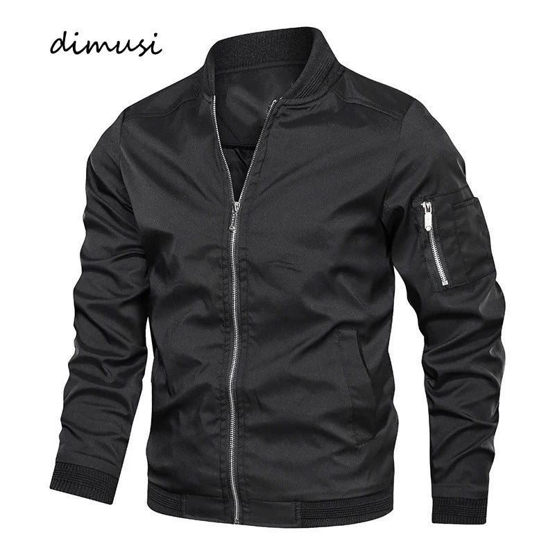 Spring Autumn Men's Bomber Jacket Casual Lightweight Jacket For Men Sports Windbreaker Zip Up Coat with Pockets Clothing.
