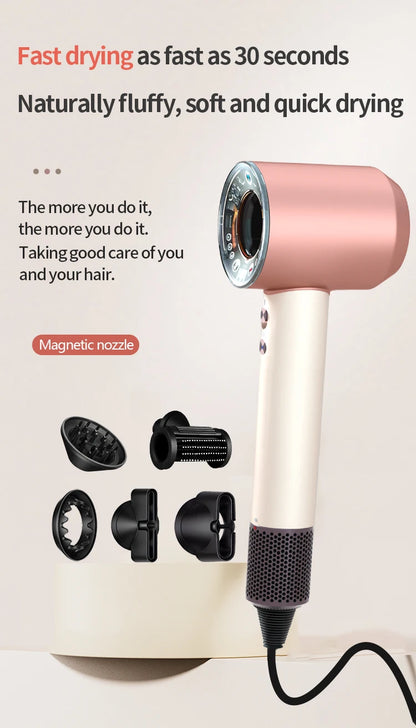 5 in 1 Professional Hair Dryer, with Hot and Cold Air Functionality - Lightweight and Thermostatic Styling Tool for Smooth Hair