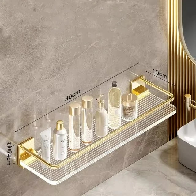 Punch-freies Luxus Badezimmer Regal Regale Wand Shampoo Kosmetische Lagerung Rack Für Küche Halter Platz Acryl Organizer
