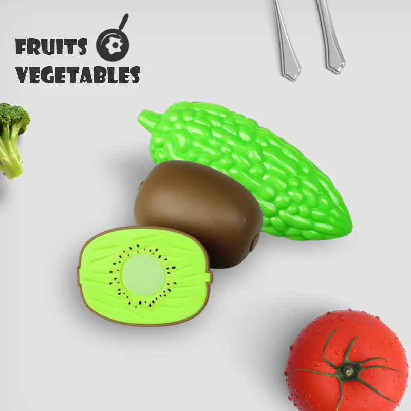 6/10/13/24Pcs Kitchen Fun Cutting Fruits and Vegetables Food Play House Set Puzzle Education Toys For Kids Boys Girls Xmas Gifts.