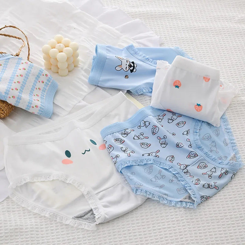 New 5Pcs/set Cotton Panties Strawberry Bear Cartoon Girls Briefs Sexy Women Underwear Lingeries Female Underpants.