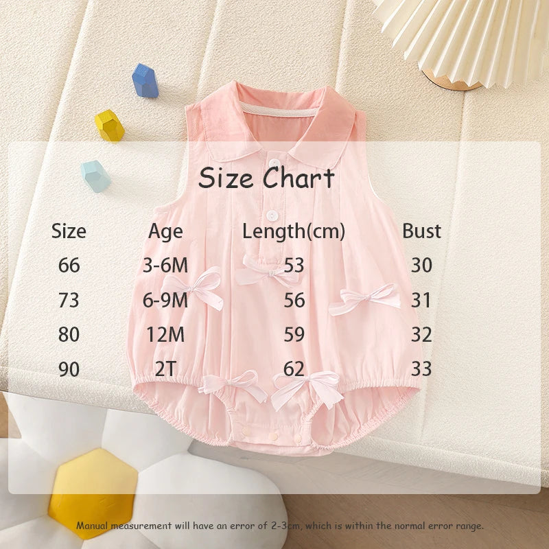 Sommer Säuglings Body Kleidung 3-24M Nette Schleife Kleinkind Neugeborene Artikel Baby Dünne Lose Ärmel Ein Stück.