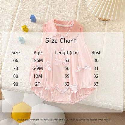 Sommer Säuglings Body Kleidung 3-24M Nette Schleife Kleinkind Neugeborene Artikel Baby Dünne Lose Ärmel Ein Stück.