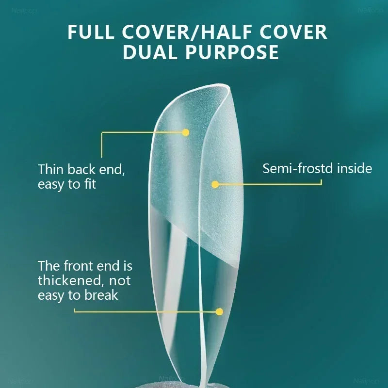 NAILPOP 120pcs Fake Nails Full Cover Press on Nails Coffin Soft Gel American Pose Capsule False Nail Tips for Extension System.