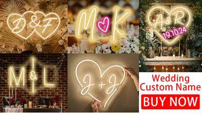 Custom Neon Sign Led Light Personalized Custom Logo Wall Decor Neon Sign For Store Wedding Happy Birthday Party Bar Neon Sign.