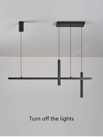 Neue Restaurant Kronleuchter moderne einfache Esszimmer Tisch Bar Lichter lange Streifen Scheinwerfer kreative Designer Pendelleuchten.