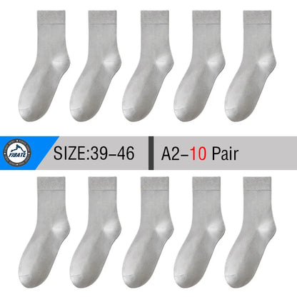 10 Pair Men's Bamboo Socks Anti-bacterial And Anti-odour Soft Business Socks Wearable And Breathable Casual Socks For Men.