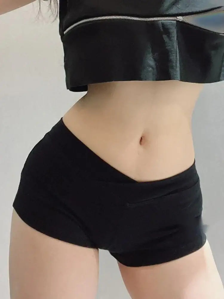 Simple Black Dance Fitness Running Ultra Short Sports.