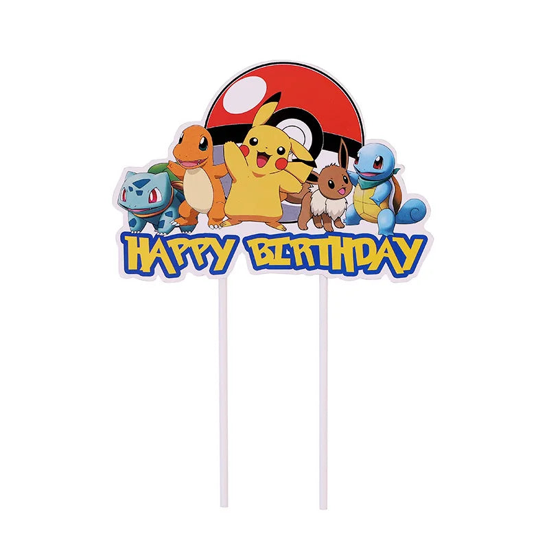 Pokemon Geburtstag Party Dekoration Pikachu Blitz Neue Ballon Set Kid Event Liefert Einweg Geschirr Banner Maske Hintergrund