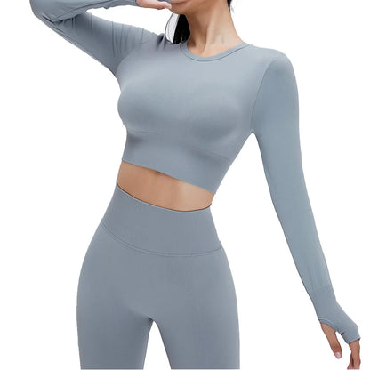 Seamless Sports Suit Yoga Set for Women Fitness Wear Long Sleeve Yoga Clothing Gym Workout Sportswear Two Piece Tracksuit Women.