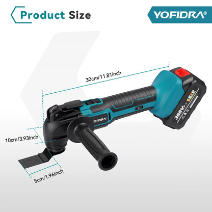 YOFIDRA Oszillierende Multifunktionswerkzeug Elektrische Säge Trimmer Schaufel Schneiden Holzbearbeitung Maschine Für Makita 18V Batterie Pin