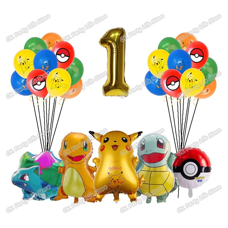 Pokemon Geburtstag Party Dekoration Pikachu Blitz Neue Ballon Set Kid Event Liefert Einweg Geschirr Banner Maske Hintergrund