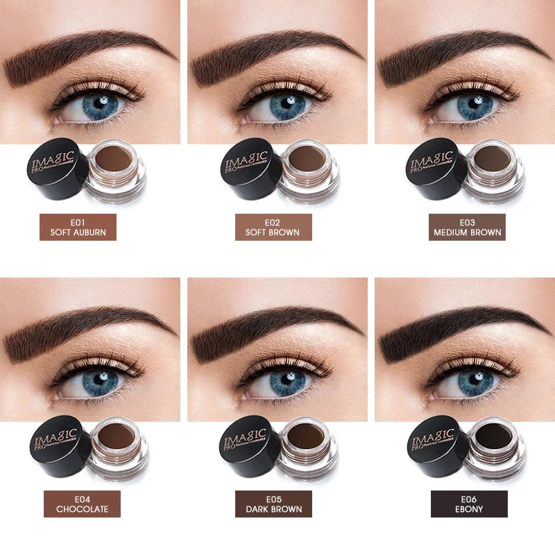 IMAGIC Professional Eyebrow Gel 6 Colors Eyebrow Enhancer Brow Enhancers Tint Makeup Eyebrow Brown With Brow Brush Tools.