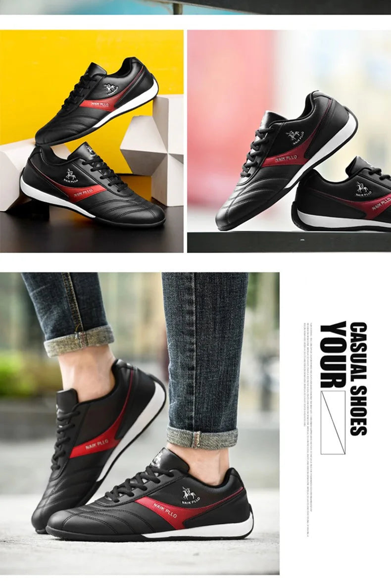 Men Shoes Flat Sports Shoes Lightweight Flat Shoes Simple Fashion Travel Shoes Walking Leather Running Shoes Sneakers.