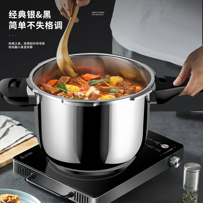 4L/5L/6L 304 Stainless Steel Pressure Cooker Thickened Household Gas Induction Cooking Universal Explosion-proof Pressure Cooker.