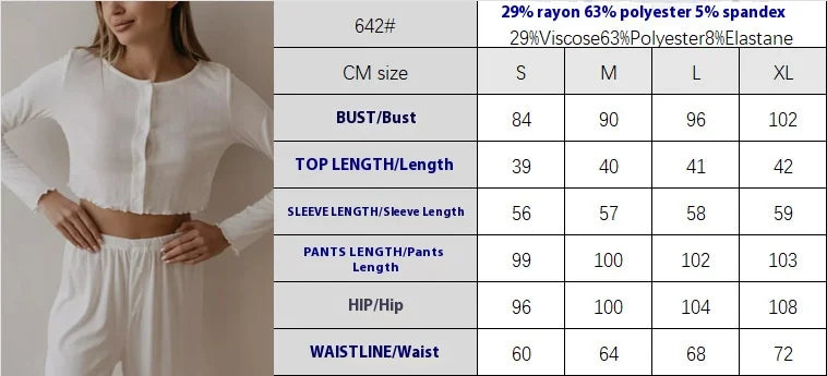 Spring and Autumn New Ladies Sexy Pajamas Homewear Suit Knitted Design Sense Containing Cotton Long-Sleeved Long Pants Suit.