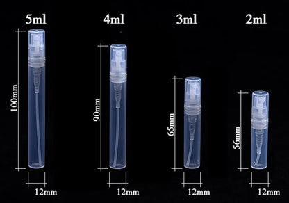 100pcs/lot 2ml 3ml 4ml 5ml Small Round Plastic Containers Perfume Bottles Atomizer Empty Cosmetic Containers For Sample.