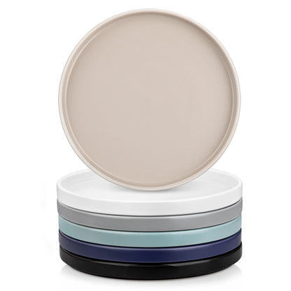 VANCASSO 6Piece Beige/WHITE/BLUE/Dark Blue/GREY/Black Stoneware Tableware Set with Dinner/Dessert Plate/Bowl For 6 Person.