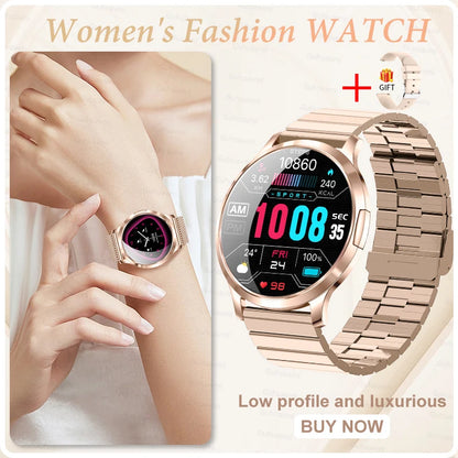 2025 New Smart Watch For Women AMOLED Screen Watches IP68 Waterproof Heart Rate Monitor Ladies Call Smart watch For Android ios