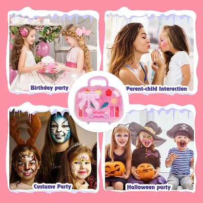 Princess Make Up Box Play House Toy Girls, Eye Shadow Makeup Cosmetics Handbag, Birthday Christmas Gift for Kids Party Cosplay.
