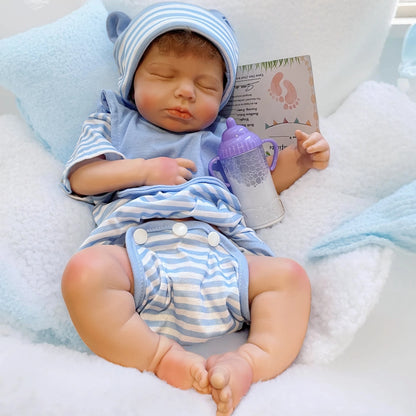 18Inch Can Open Mouth Close Eyes LouLou Full Solid Silicone Bebe Reborn Girl & Boy Doll With Rooted Hair Corpo De Silicone Doll.