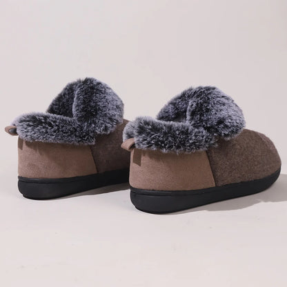 Smile Pop New Men Plush Slippers Indoor Fluffy Fur Home Men Slippers Outdoor Warm Closed Soft Non-slip Fuzzy Winter Men Shoes.