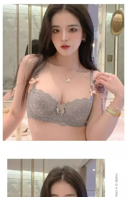 BANERDANI Light Luxury French Pure Desire Triangle Cup Breathable New Spring/summer Breathable Sexy Lace Not Empty Cup Bra Cover.