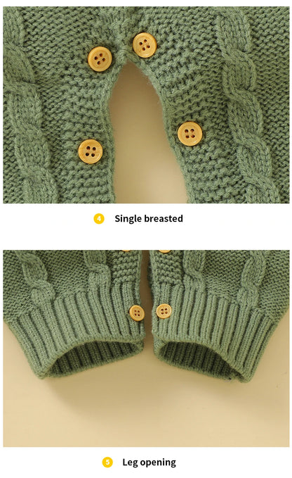 White Baby Girl Rompers Clothes Winter Long Sleeve Knitted Newborn Infant Boy Jumpsuits Hats Outfits Sets 0-18m Toddler Playsuit