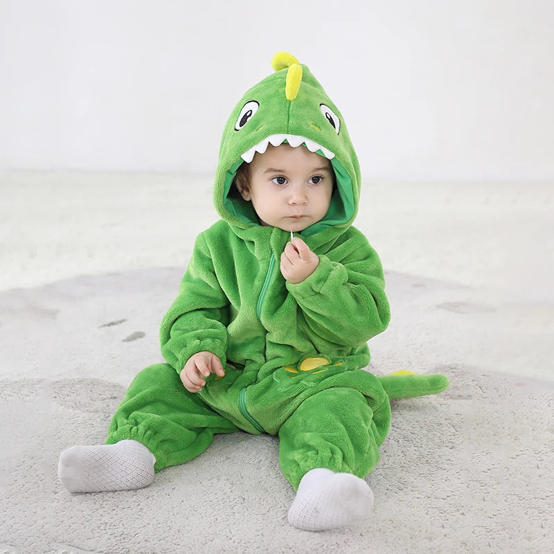 Sully Kigurumis Baby Mädchen Kleidung Stram pler Winter weich warm Säugling Jungen Bodysuit Cosplay Pika Kapuze Reiß verschluss Overalls.