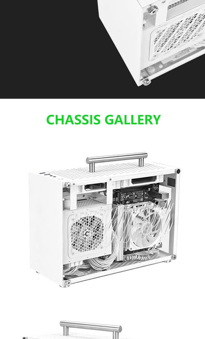 METALFISH T60 Mini ITX Black Case 9L With Acrylic Or Mesh Side Panel and Portable Handle Support SFX PSU/300mm GPU/2*120mm Fan.