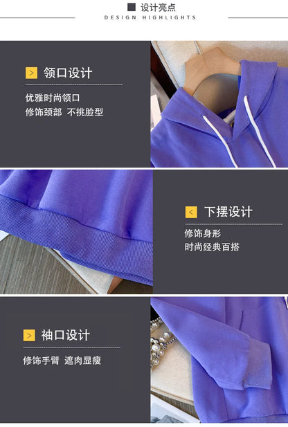 150kg plus size Damen büste Herbst Kapuze neun Farben Sweatshirt lose Langarm Top 6xl 7xl 8xl 9xl 10xl.