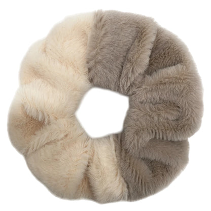 6pc Hair Scrunchies Furry Elastic Band Women Girl Ponytail Holder Rubber Ties Accessories Plush Faux Fur Soft Chiffon Headband